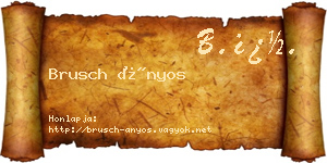 Brusch Ányos névjegykártya